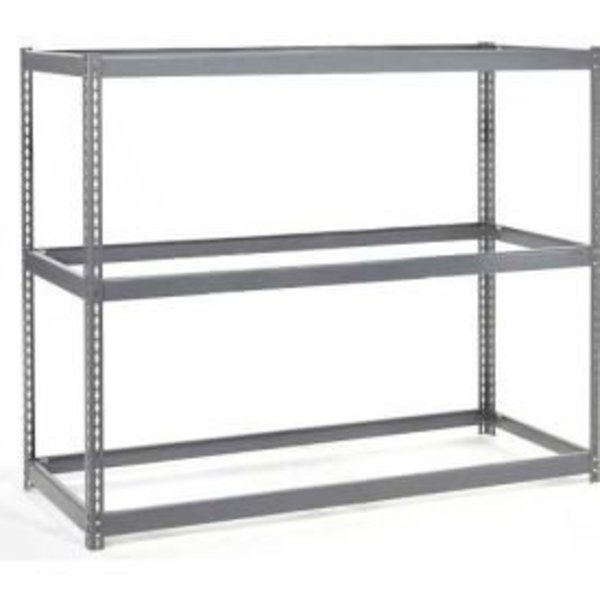 Global Equipment Wide Span Rack 48Wx24Dx96H W/ 3 Shelves No Deck 1200 Capacity Per Level, GRY 716671